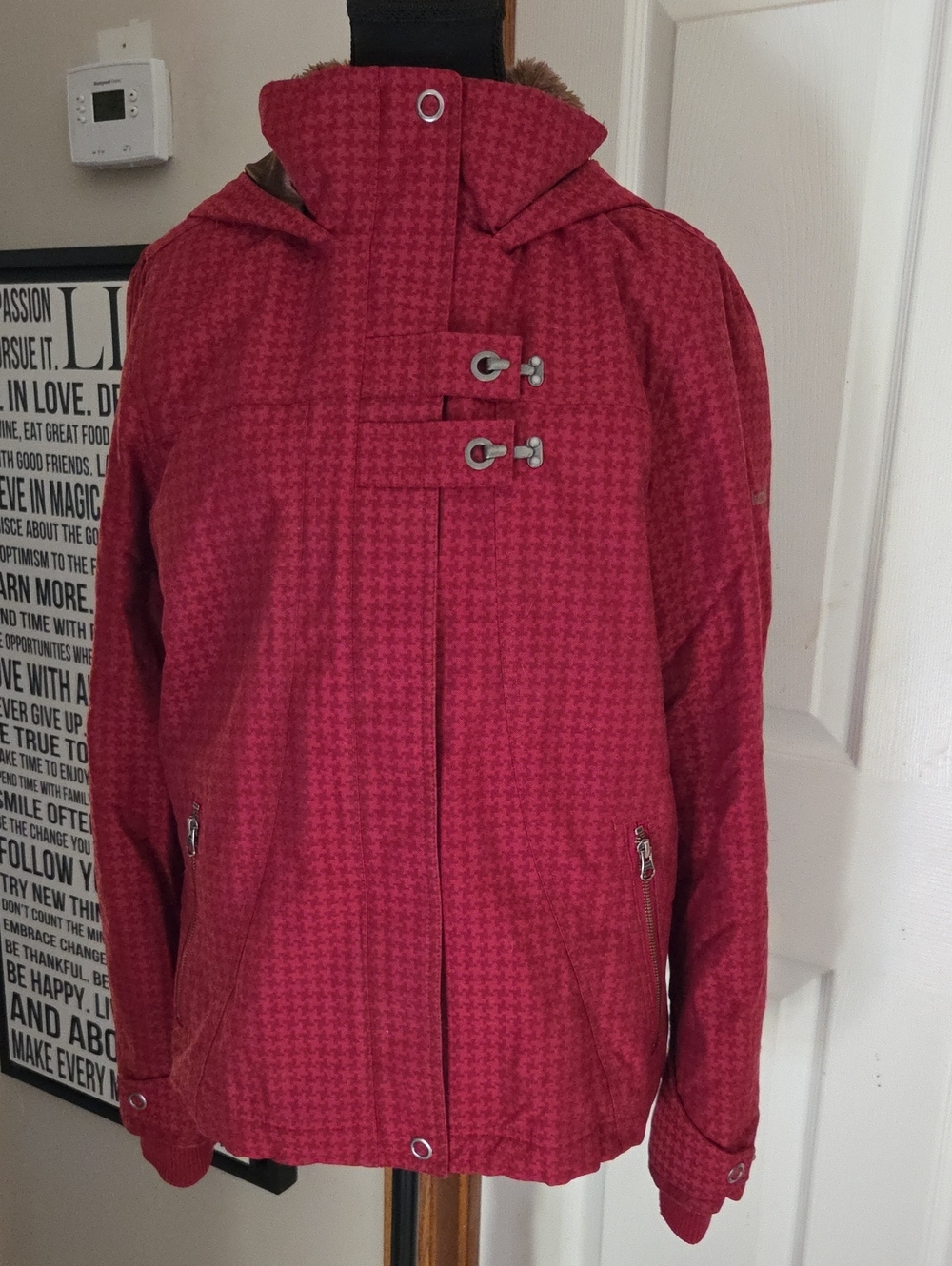 Columbia Women's Red Hooded Toggle Jacket